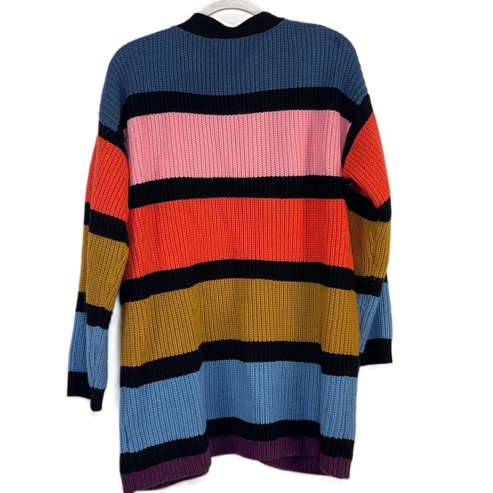 Woven Heart Colorful Colorblock Striped Open Cardigan XL - Picture 2 of 4